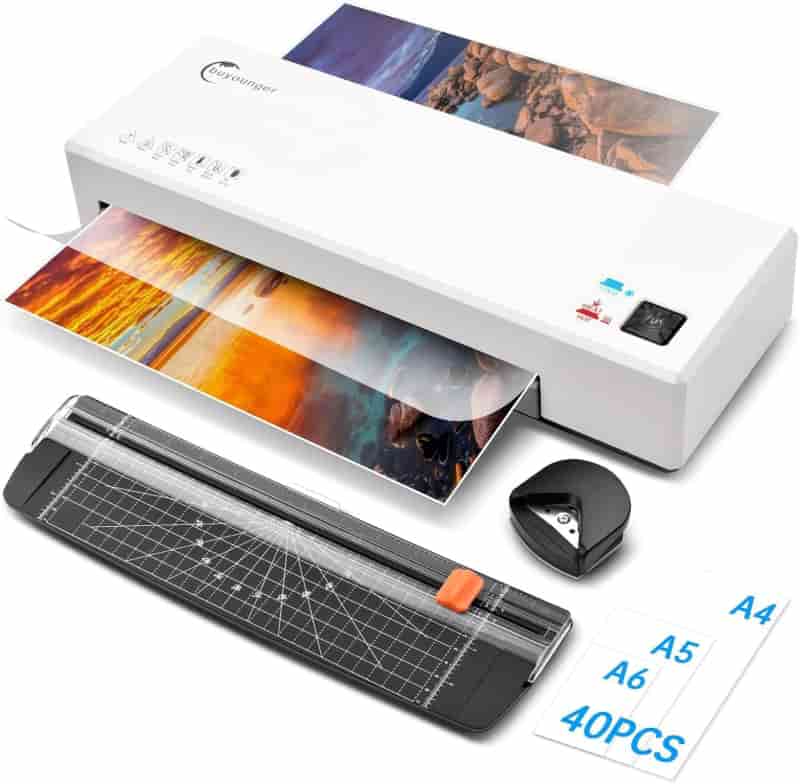 9-Inch Laminator with 40 Sheets & Trimmer for Home & Office