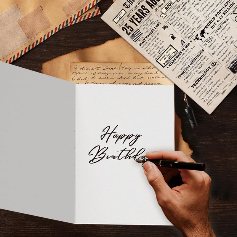 25th Birthday Jumbo Card for Men and Women - Vintage Design