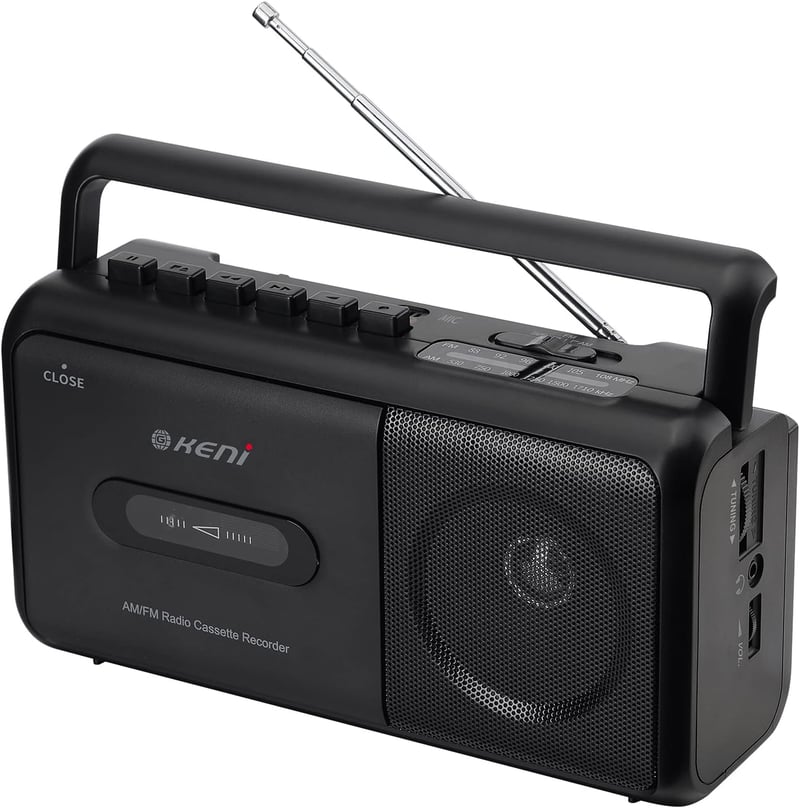 Portable Cassette Boombox with AM/FM Radio