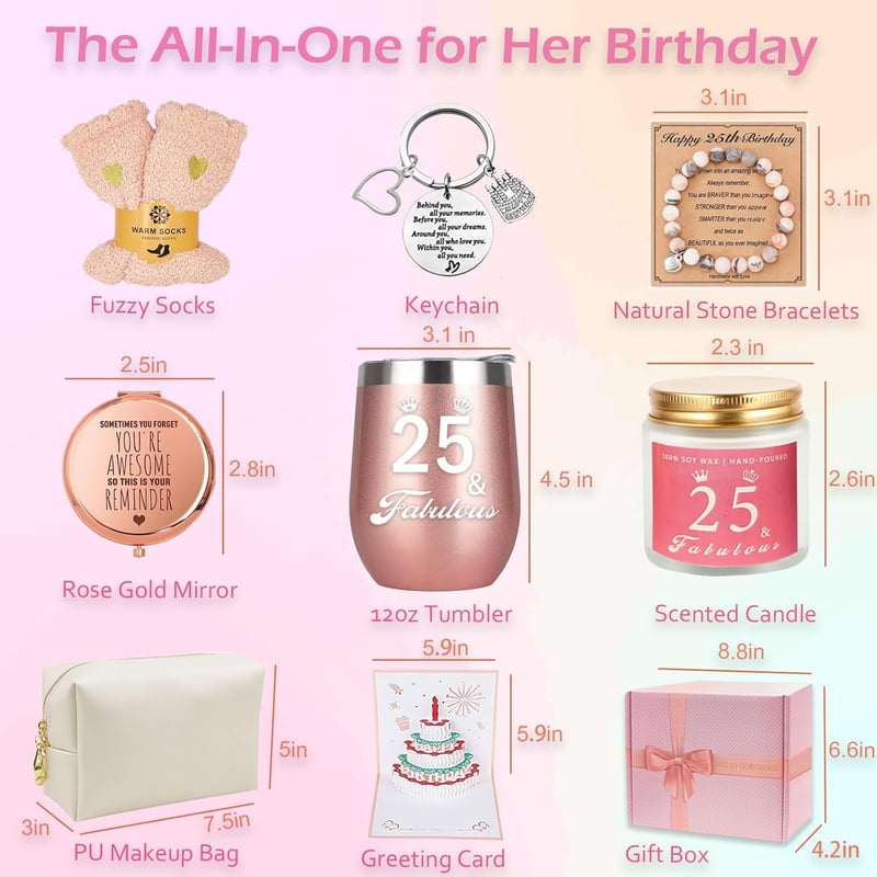 25th Birthday Gift Box for Women – Unique Keepsake Basket