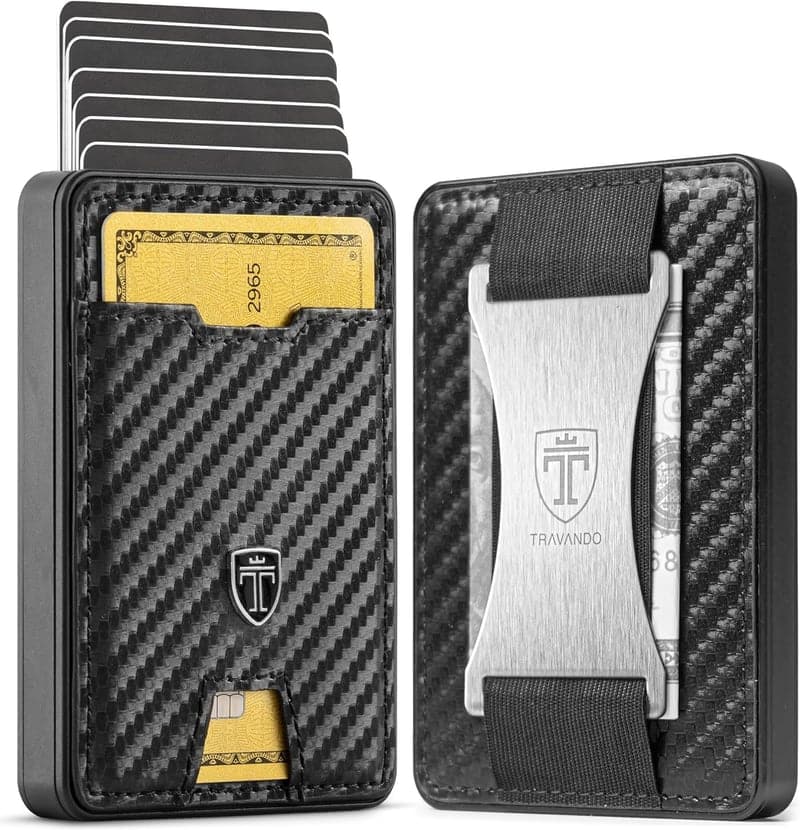 Slim RFID-Blocking Men's Wallet with Metal Card Holder