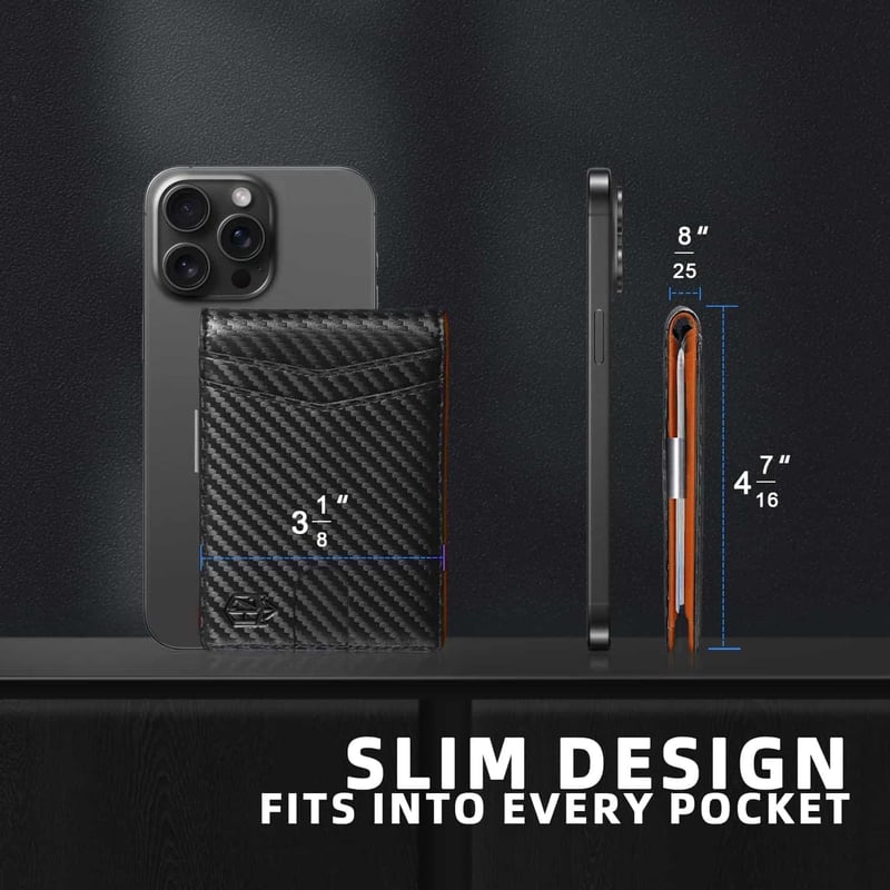 Dad's Slim Leather Wallet with RFID, Money Clip & 12 Card Slots