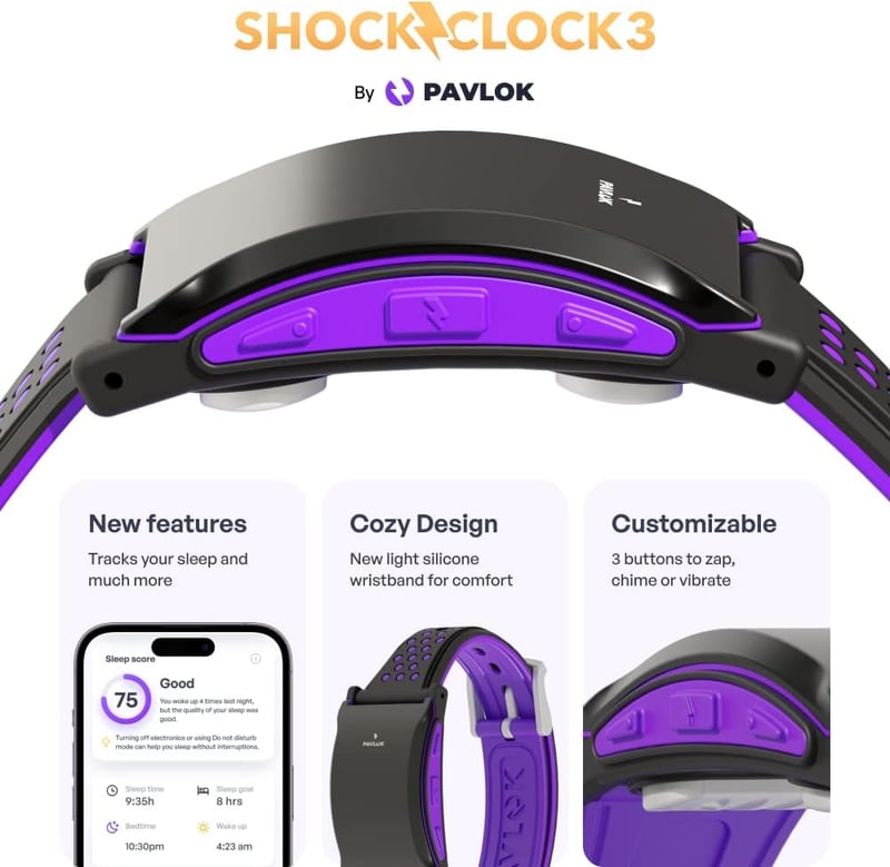 Smart Wake-Up Shock Clock 3 for Heavy Sleepers