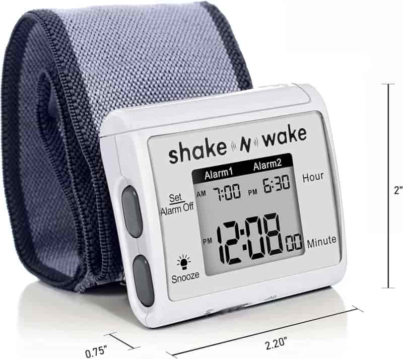 Vibrating Wrist Alarm Clock with Dual Alarms