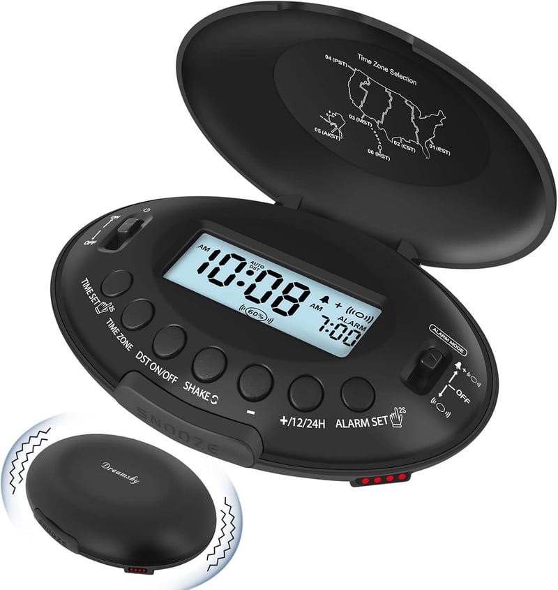 Vibrating Alarm Clock, Rechargeable with Bed Shaker
