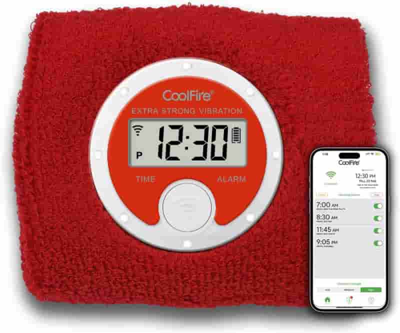 Silent Vibrating Wristband Alarm – Couples, Students (Red)