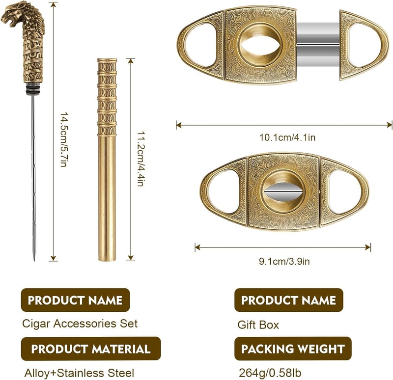 V-Cut Cigar Cutter & Draw Enhancer Tool Set