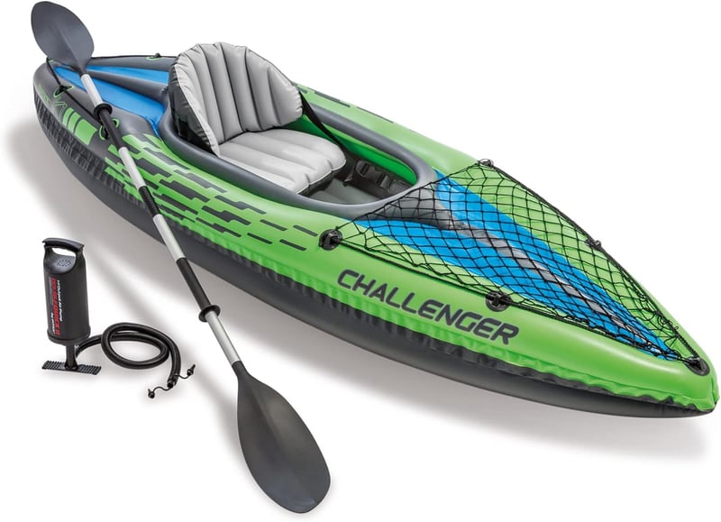 Inflatable Kayak Set: PVC, Paddles, Pump, Adjustable Seat