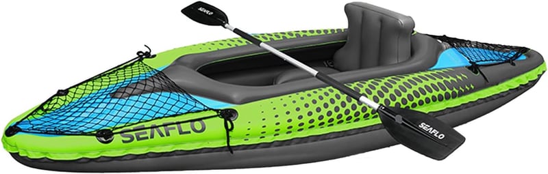 Solo Inflatable Kayak with Paddle and Seat