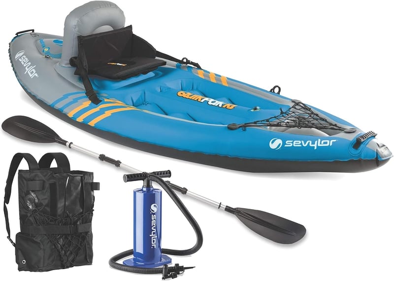Inflatable Kayak with Paddle & Quick Setup