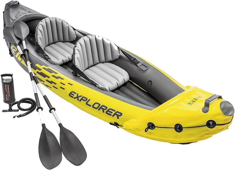 2-Person Inflatable Kayak Set with Oars and Pump, 400lb Limit