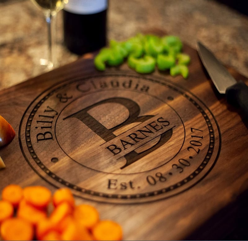 Anniversary/Wedding Personalized Cutting Board with Names & Dates