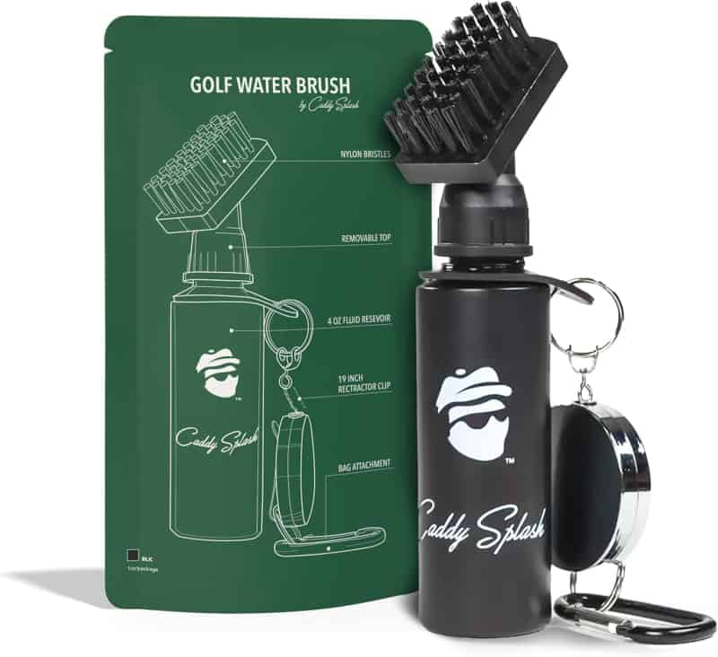 Golf Club Brush Cleaner with Clip, 4 Oz Water Bottle