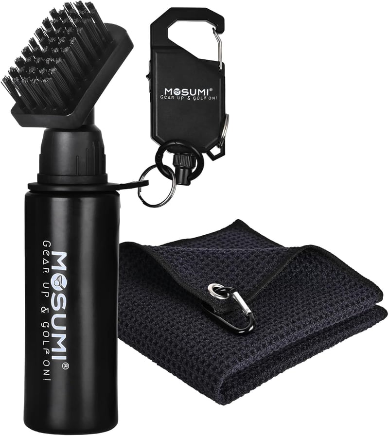 Golf Club Brush Cleaner with Water Bottle - Men's Golf Accessory