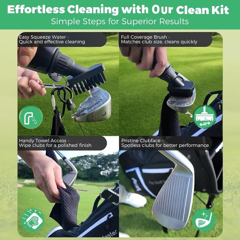 Golf Club Brush Cleaner with Water Bottle - Men's Golf Accessory