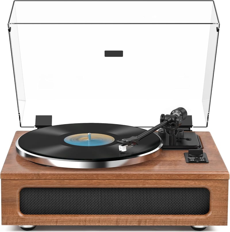 Vintage High Fidelity Turntable with Stereo Speakers