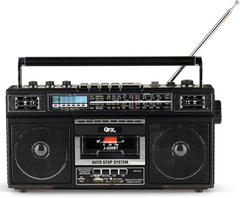 Bluetooth Boombox with Radio, MP3 Converter, and Recorder