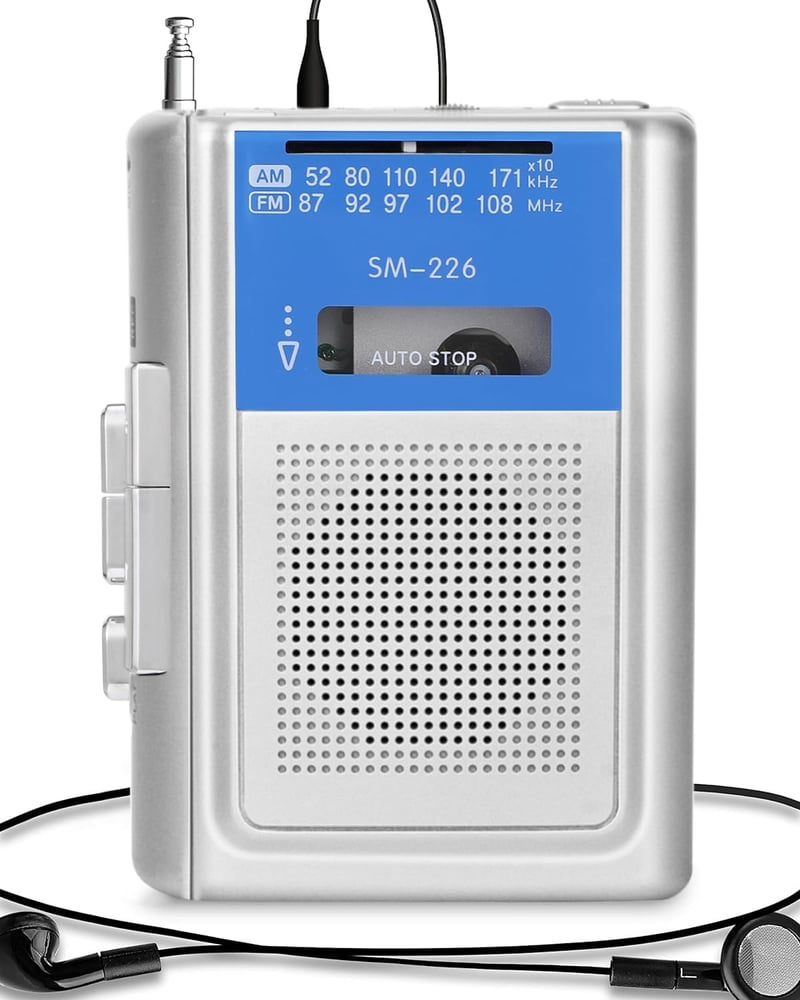 Vintage Portable Cassette Player with AM/FM and Headphones