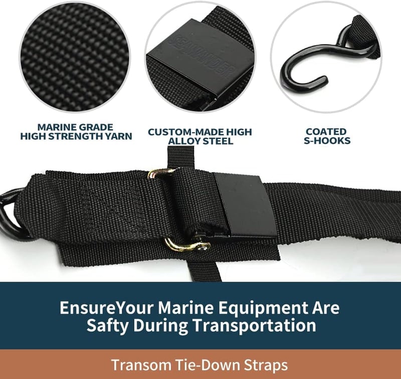 Marine Grade Adjustable Boat Tie Down Straps