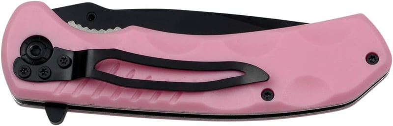 Spring Assisted Folding Knife, Black Blade & ABS Handle