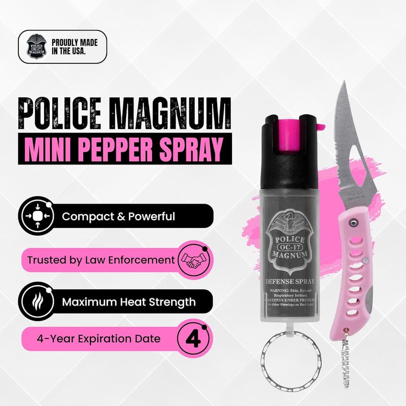 Pepper Spray Keyring - Tactical, Max Heat, 0.5oz