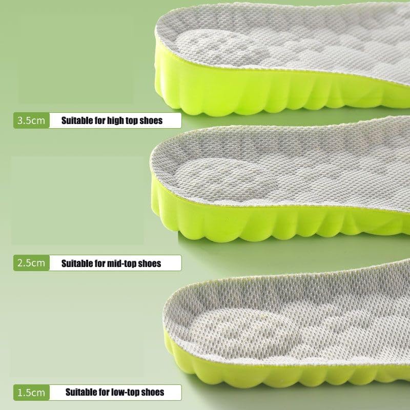 Height Increase Insoles for Men & Women, 4D Memory Foam Heel Lift