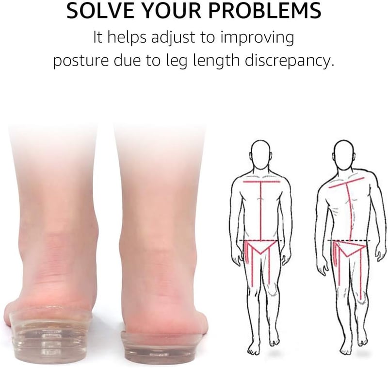 Height Increase Silicone Insoles for Men & Women