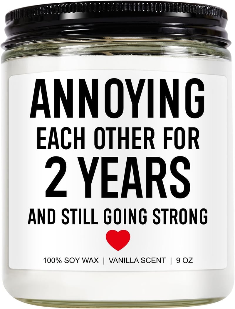 2nd Anniversary Cotton Candle – Gifts for Couples