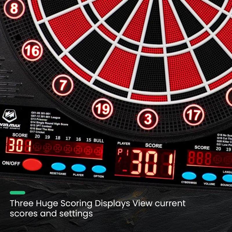 LED Electronic Dartboard Set with Cabinet, 34 Games, for Adults