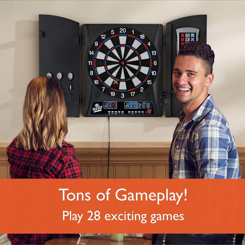 Fat Cat Mercury Electronic Dartboard with Cabinet and Scoreboard
