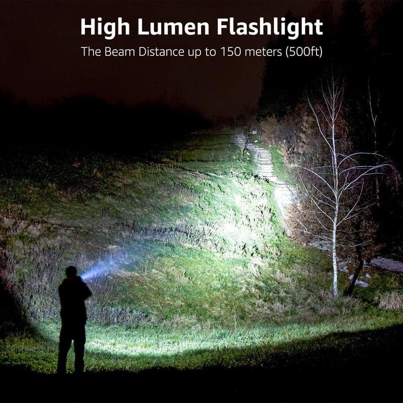 Zoomable LED Flashlight – High Lumens, Waterproof, Outdoor Use