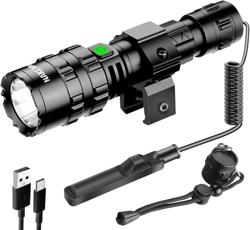 Tactical Weapon Light, 5500 Lumen Rechargeable with Mount