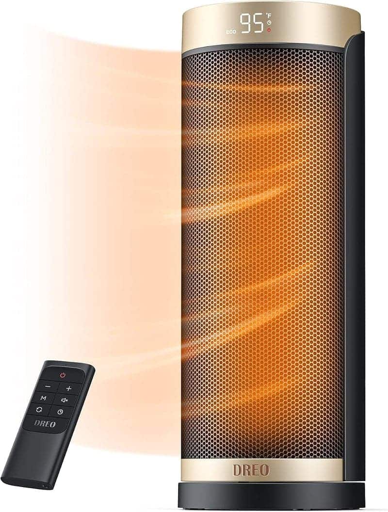 Indoor Space Heater with Remote, 70° Oscillation, Timer