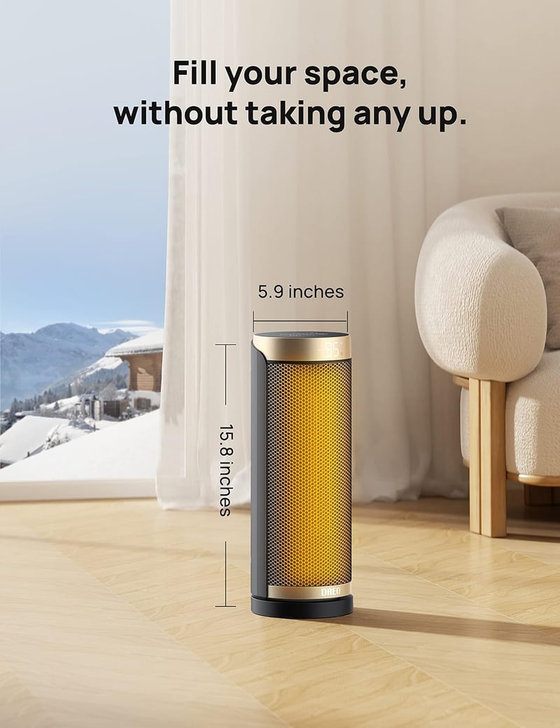 Indoor Space Heater with Remote, 70° Oscillation, Timer