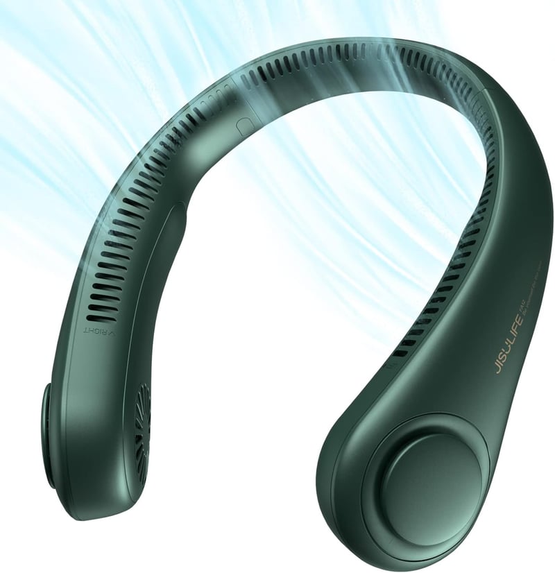 Wearable Neck Fan, 5 Speeds, 4000mAh Rechargeable