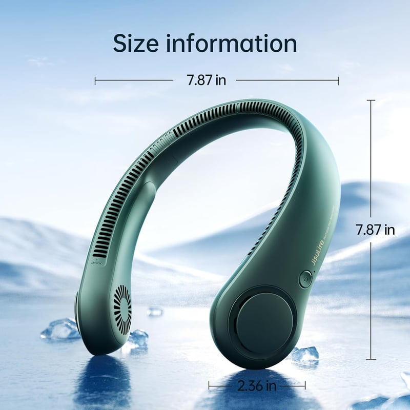 Wearable Neck Fan, 5 Speeds, 4000mAh Rechargeable