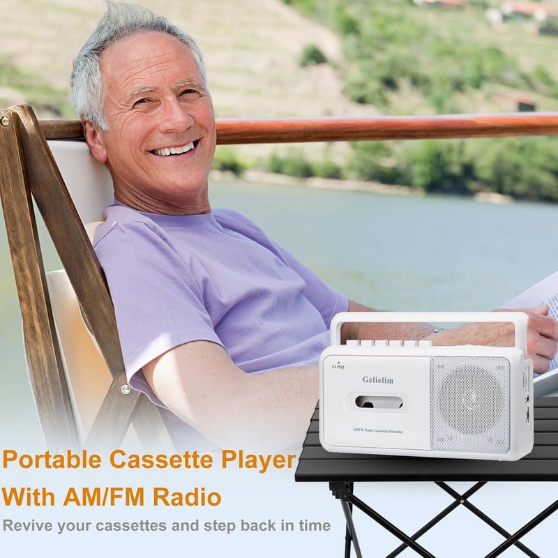 Cassette Player Boombox with AM/FM Radio and Big Speaker