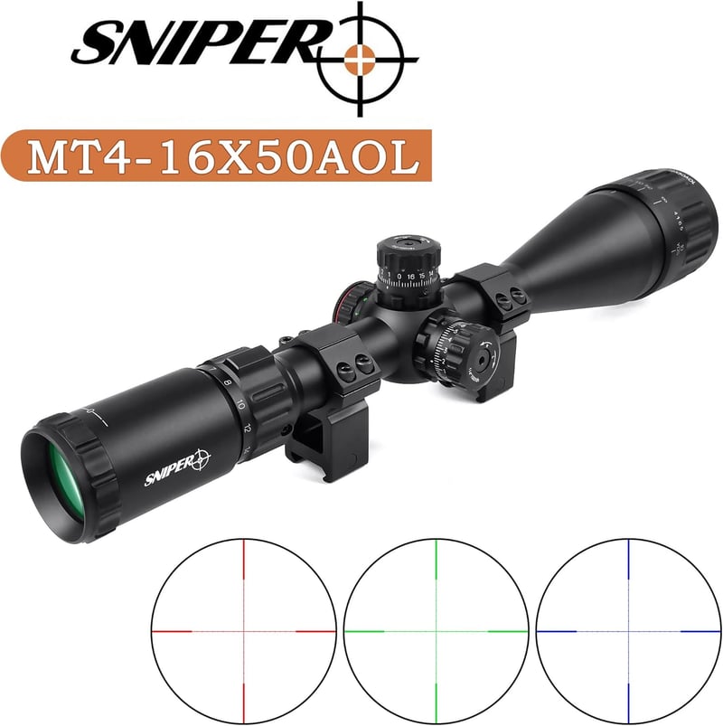 4-16x50 Hunting Rifle Scope with Mil Dot Reticle and Adjustable Objective