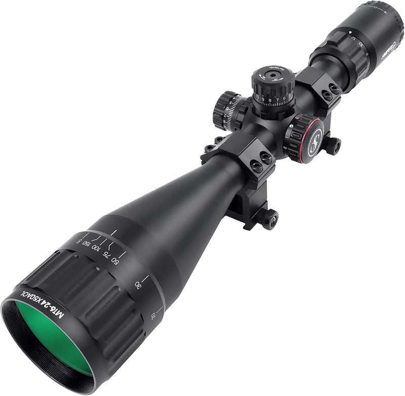 6-24x50 Rifle Scope with Tri-Color Illuminated Reticle
