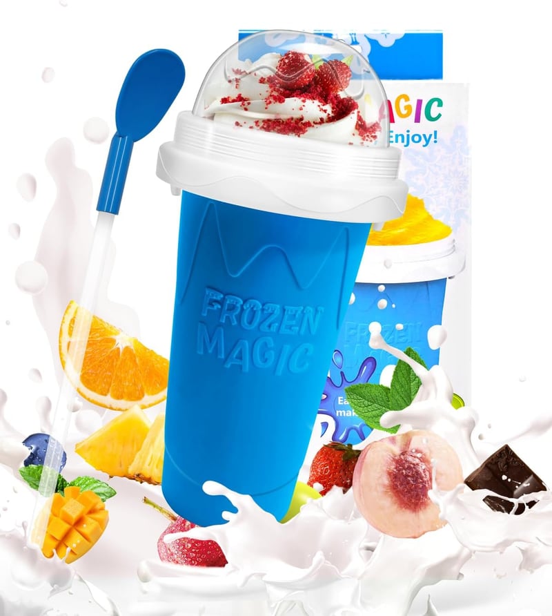 DIY Slushy Maker Cup with Lid & Straw - Blue