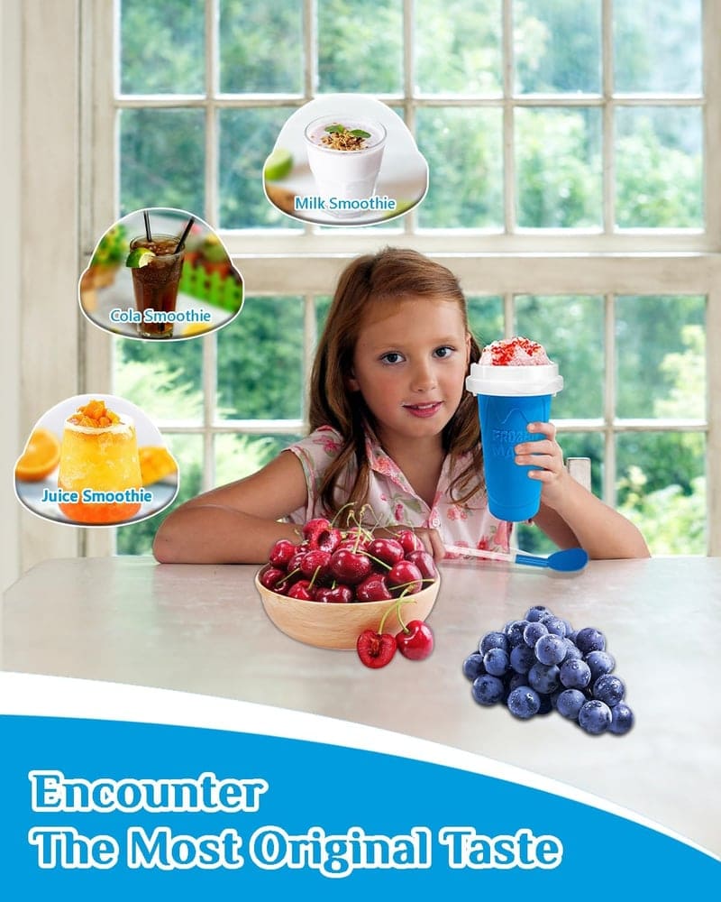 DIY Slushy Maker Cup with Lid & Straw - Blue
