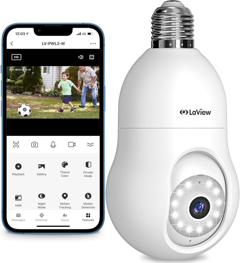 4MP 360° Bulb Security Camera - Alexa Compatible