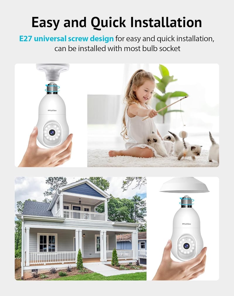 4MP 360° Bulb Security Camera - Alexa Compatible