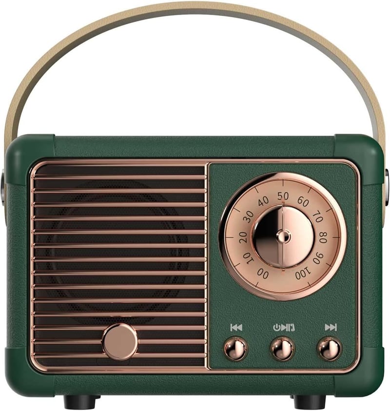 Retro Bluetooth Speaker – Vintage Style Wireless Mini Speaker (Green)