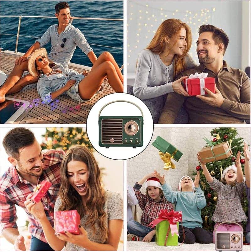 Retro Bluetooth Speaker – Vintage Style Wireless Mini Speaker (Green)