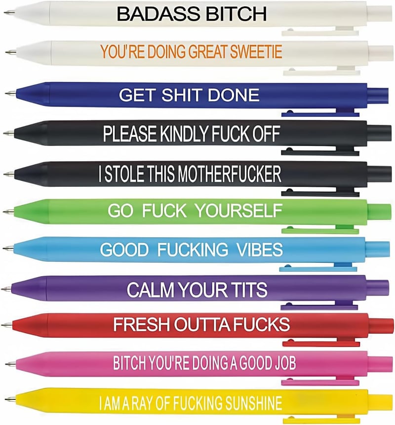 Funny Days of the Week Swear Word Pens – 11-Piece Office Gift Set