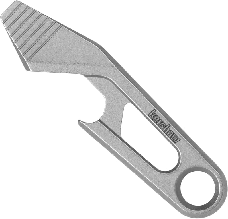 Gray Multi-Tool Keychain Bottle Opener with Pry Bar & Screwdriver
