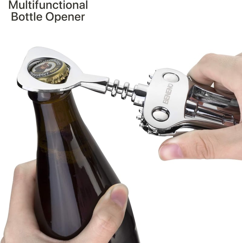 Premium Zinc Alloy Wing Corkscrew Wine Opener with Ergonomic Handle