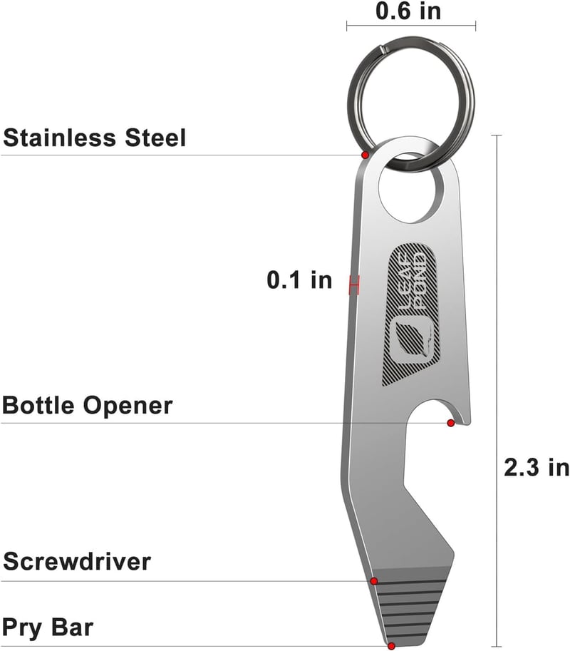 EDC Stainless Steel Keychain Bottle Opener Tool, 3-Pack