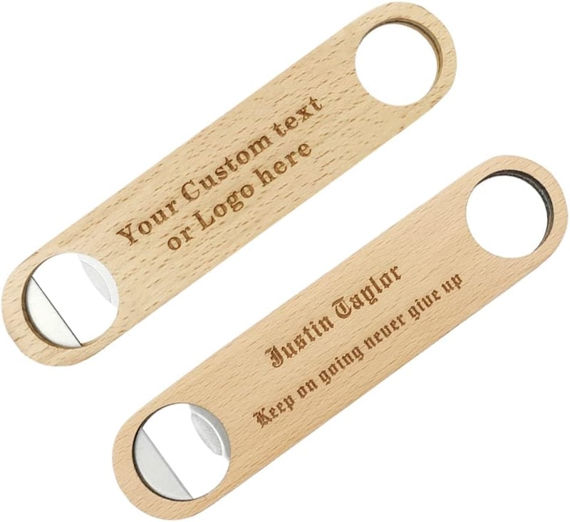 Personalized Wooden Bottle Opener with Custom Engraving